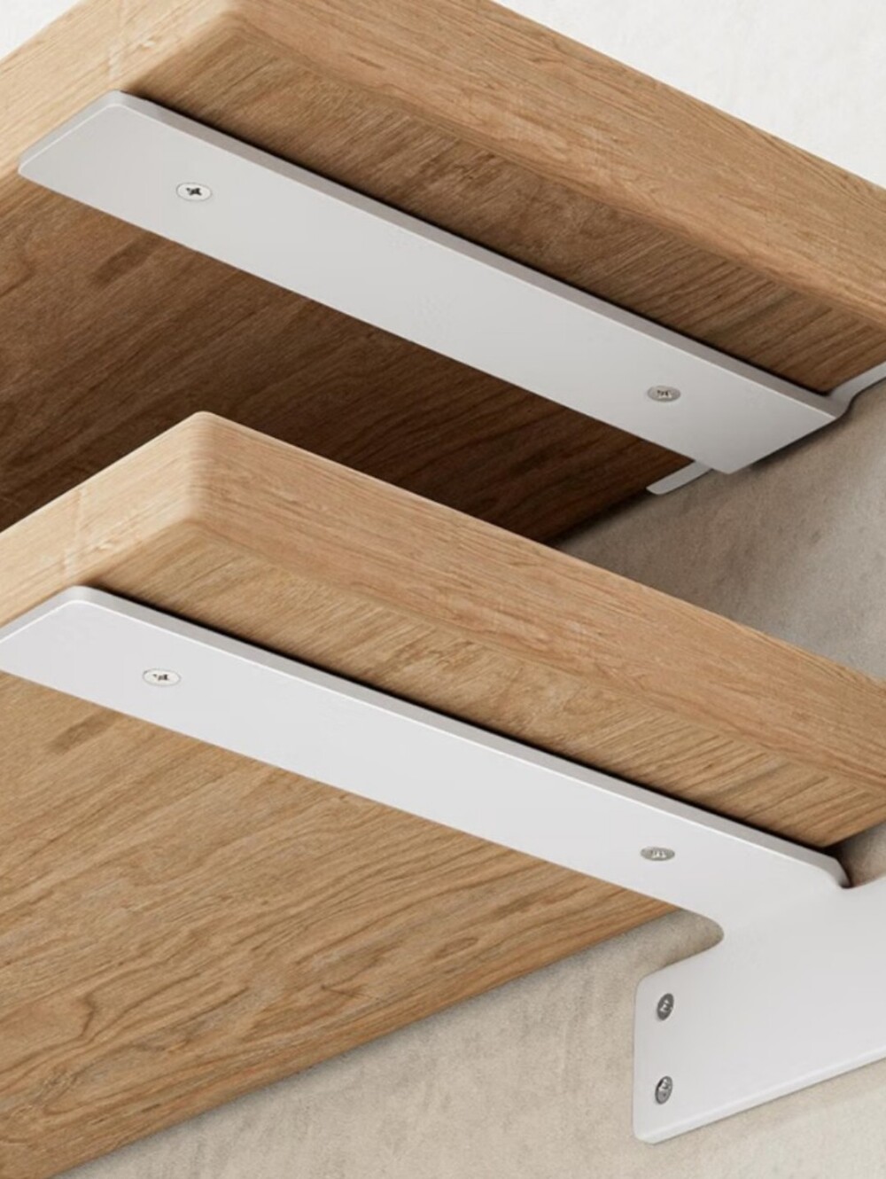 Heavy Duty Floating Shelf Brackets Matte White 8 Inch Pair Set of 2